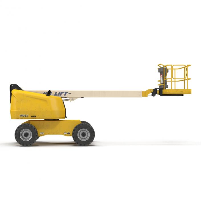 3D Telescopic Boom Lift JLG Yellow Rigged model