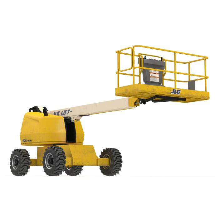 3D Telescopic Boom Lift JLG Yellow Rigged model