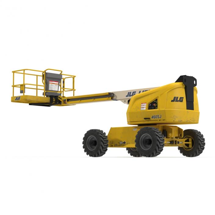 3D Telescopic Boom Lift JLG Yellow Rigged model