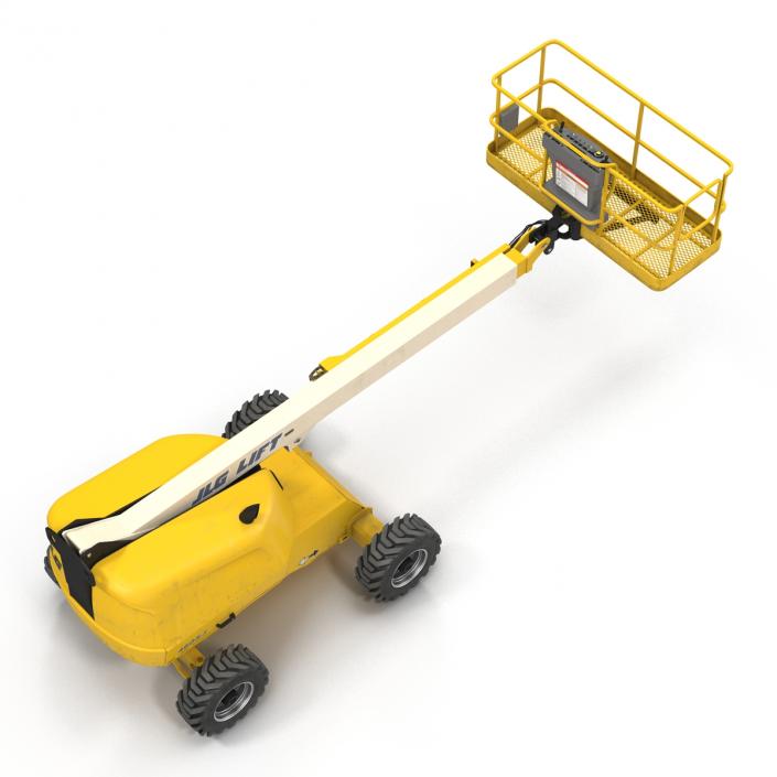 3D Telescopic Boom Lift JLG Yellow Rigged model