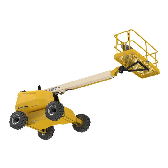 3D Telescopic Boom Lift JLG Yellow Rigged model