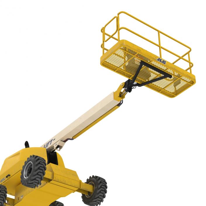 3D Telescopic Boom Lift JLG Yellow Rigged model