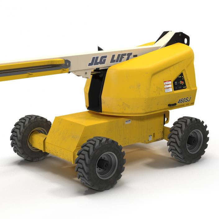 3D Telescopic Boom Lift JLG Yellow Rigged model