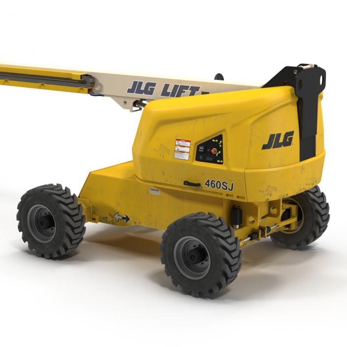 3D Telescopic Boom Lift JLG Yellow Rigged model