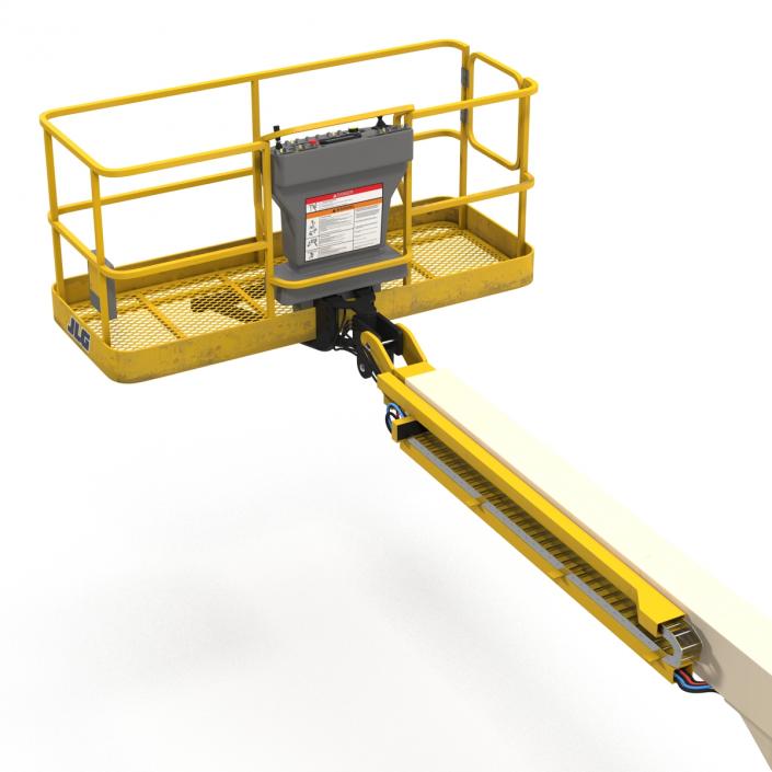 3D Telescopic Boom Lift JLG Yellow Rigged model