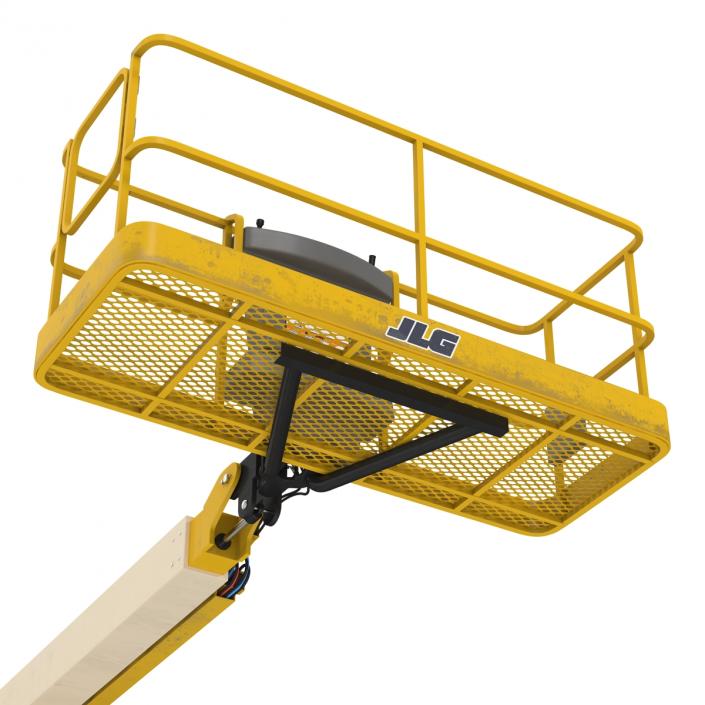 3D Telescopic Boom Lift JLG Yellow Rigged model