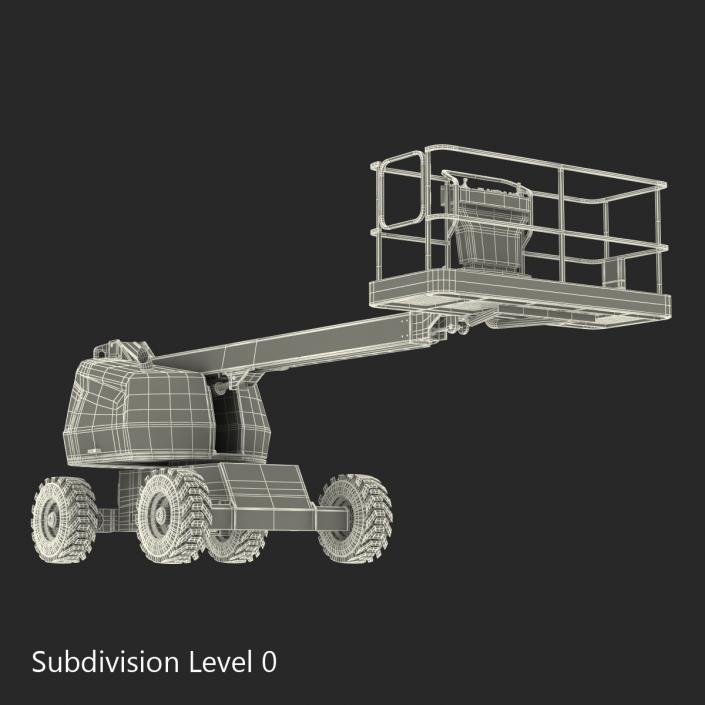 3D Telescopic Boom Lift JLG Yellow Rigged model