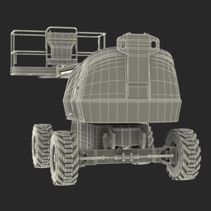 3D Telescopic Boom Lift JLG Yellow Rigged model