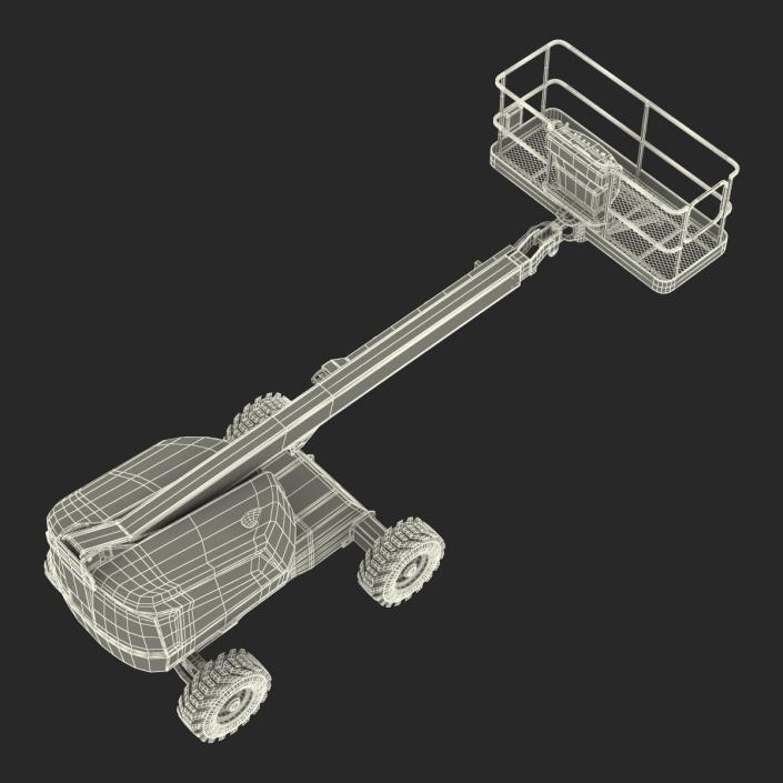 3D Telescopic Boom Lift JLG Yellow Rigged model