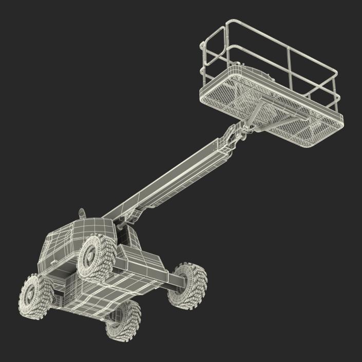 3D Telescopic Boom Lift JLG Yellow Rigged model