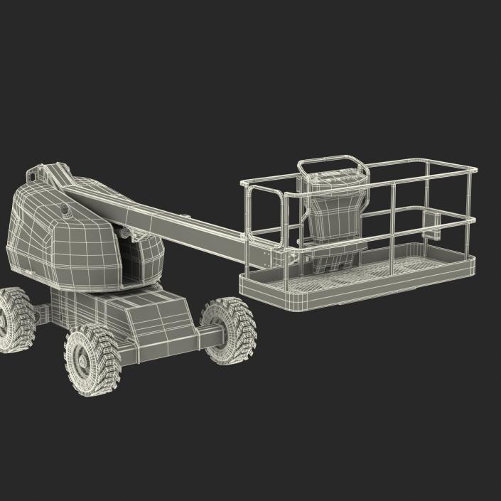 3D Telescopic Boom Lift JLG Yellow Rigged model