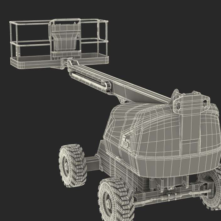 3D Telescopic Boom Lift JLG Yellow Rigged model