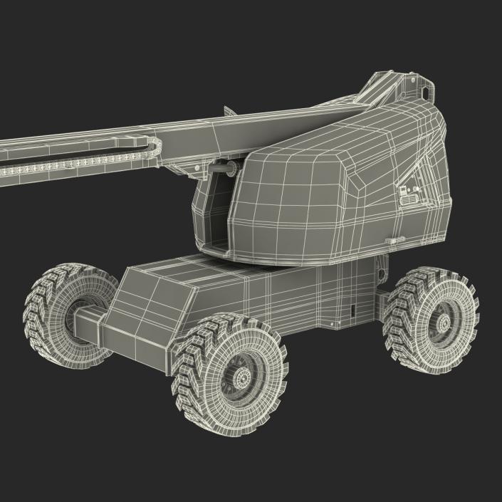 3D Telescopic Boom Lift JLG Yellow Rigged model