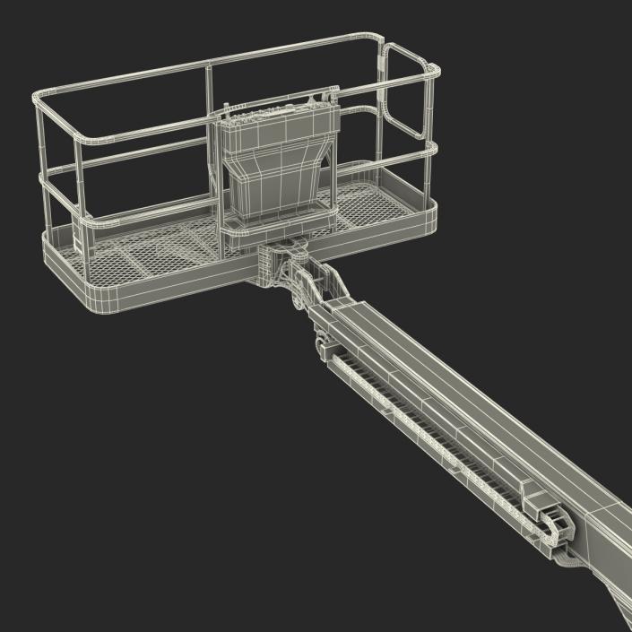 3D Telescopic Boom Lift JLG Yellow Rigged model