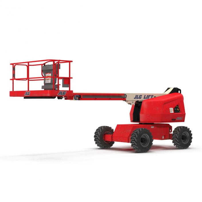 3D model Telescopic Boom Lift JLG Red Rigged