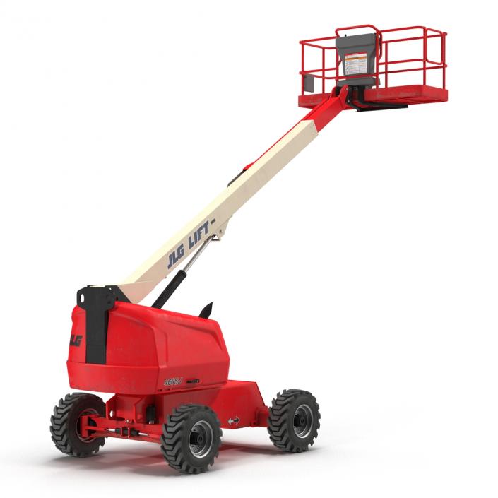 3D model Telescopic Boom Lift JLG Red Rigged