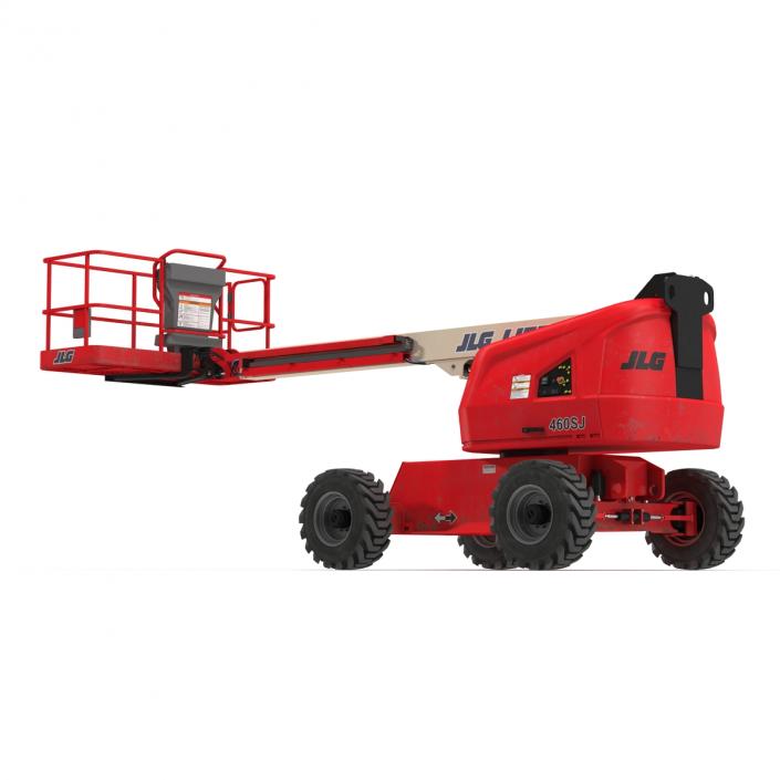 3D model Telescopic Boom Lift JLG Red Rigged