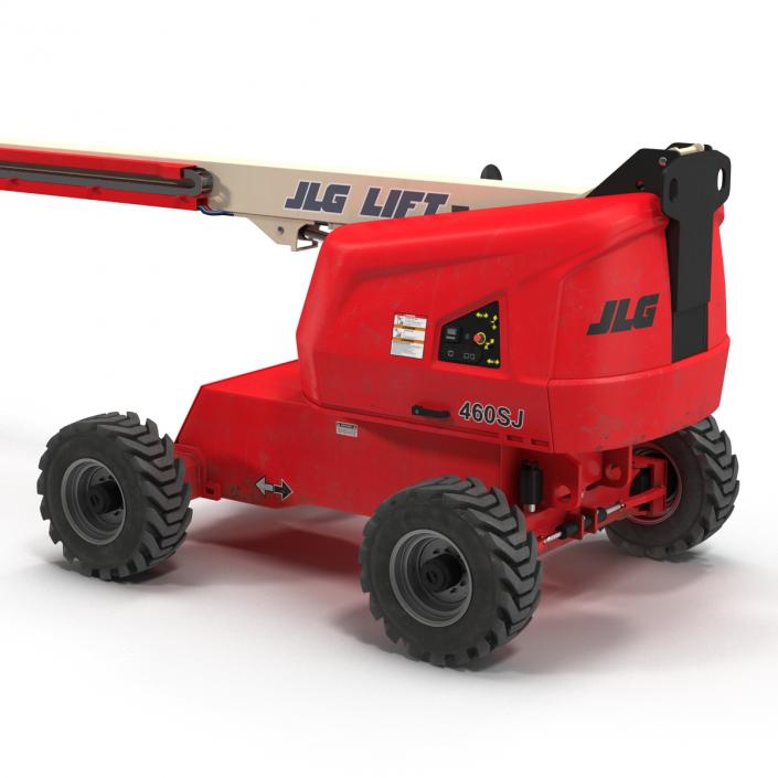 3D model Telescopic Boom Lift JLG Red Rigged