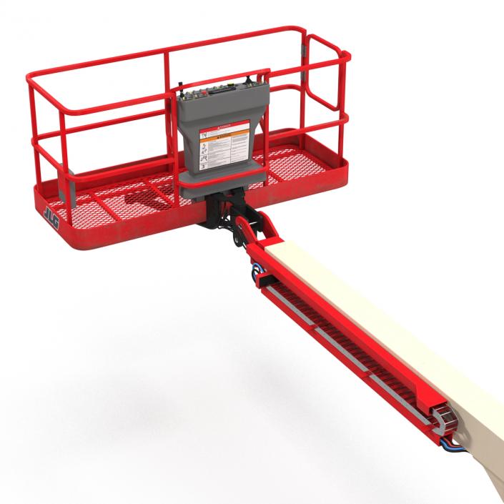 3D model Telescopic Boom Lift JLG Red Rigged