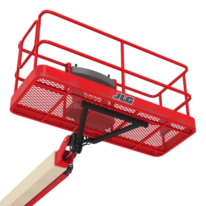 3D model Telescopic Boom Lift JLG Red Rigged