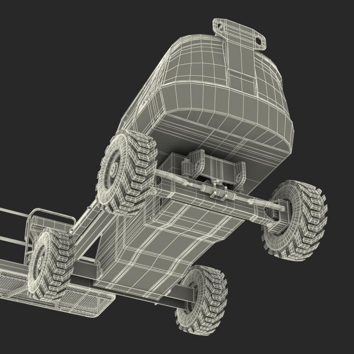 3D model Telescopic Boom Lift JLG Red Rigged