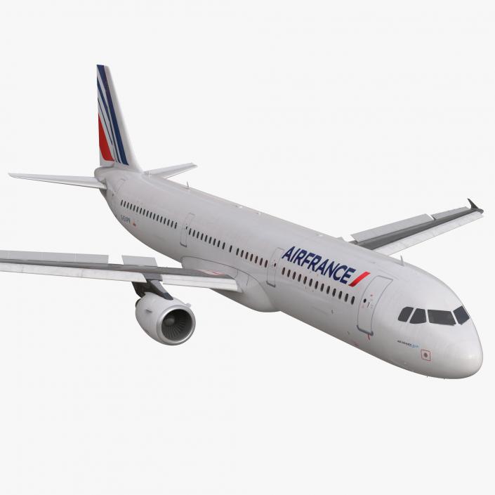 Airbus A321 Air France Rigged 3D model