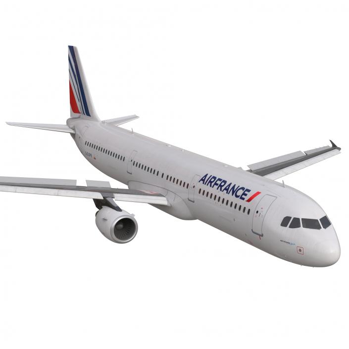 Airbus A321 Air France Rigged 3D model