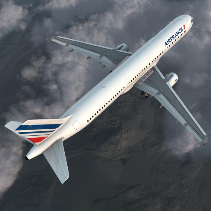 Airbus A321 Air France Rigged 3D model