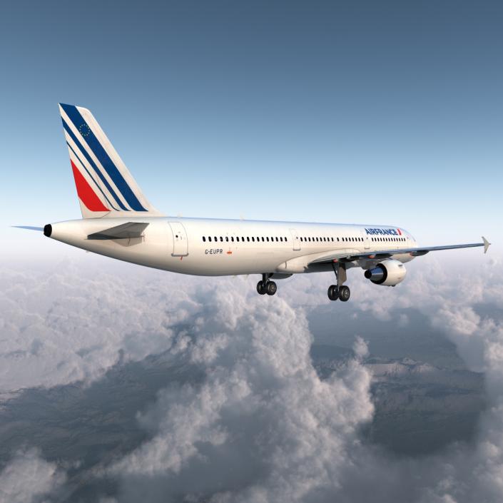 Airbus A321 Air France Rigged 3D model