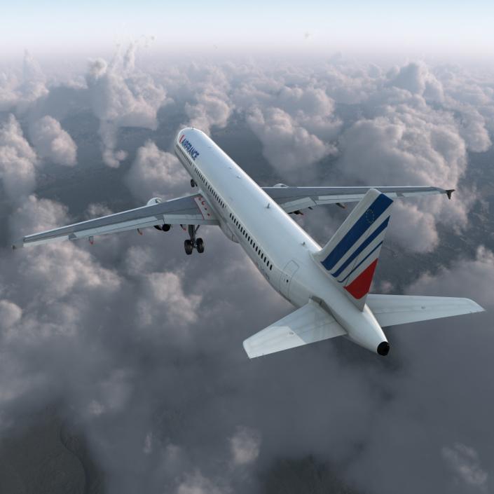 Airbus A321 Air France Rigged 3D model