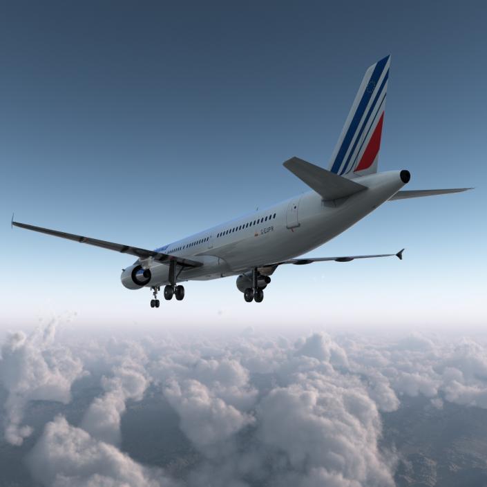 Airbus A321 Air France Rigged 3D model