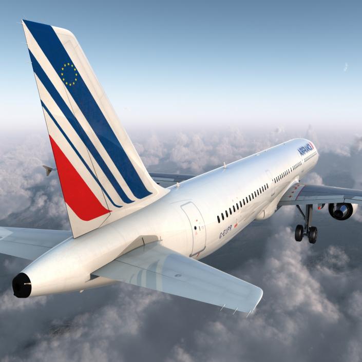 Airbus A321 Air France Rigged 3D model