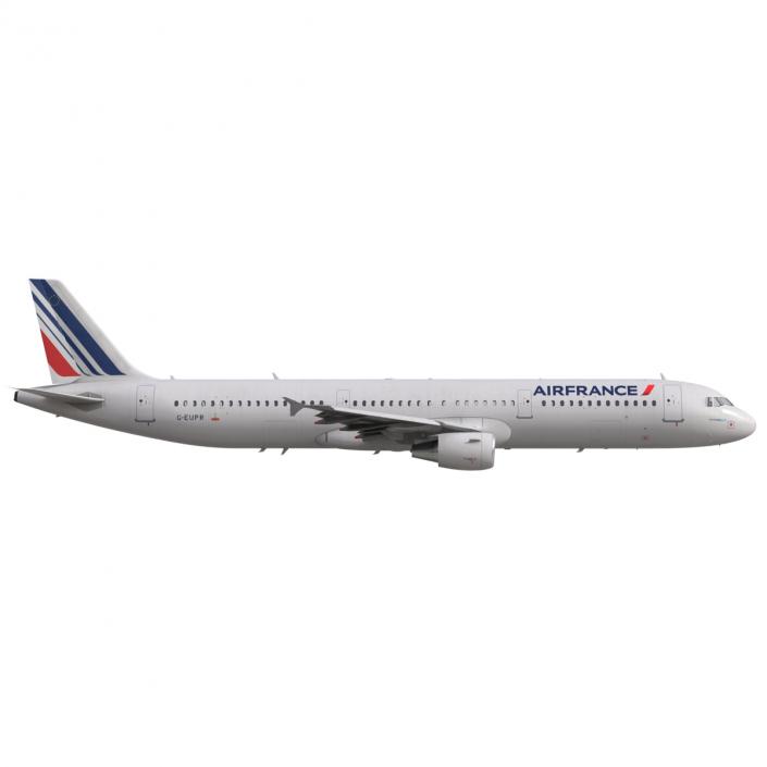 Airbus A321 Air France Rigged 3D model