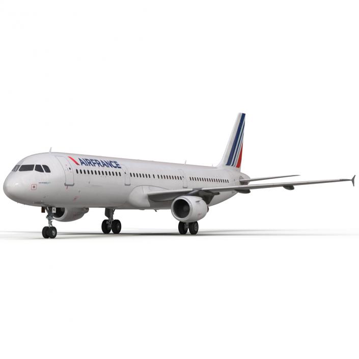 Airbus A321 Air France Rigged 3D model