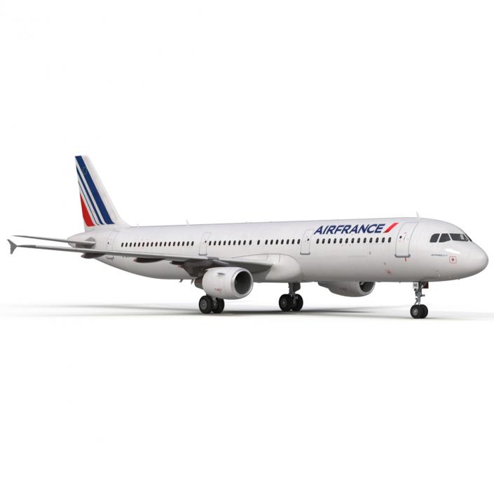 Airbus A321 Air France Rigged 3D model