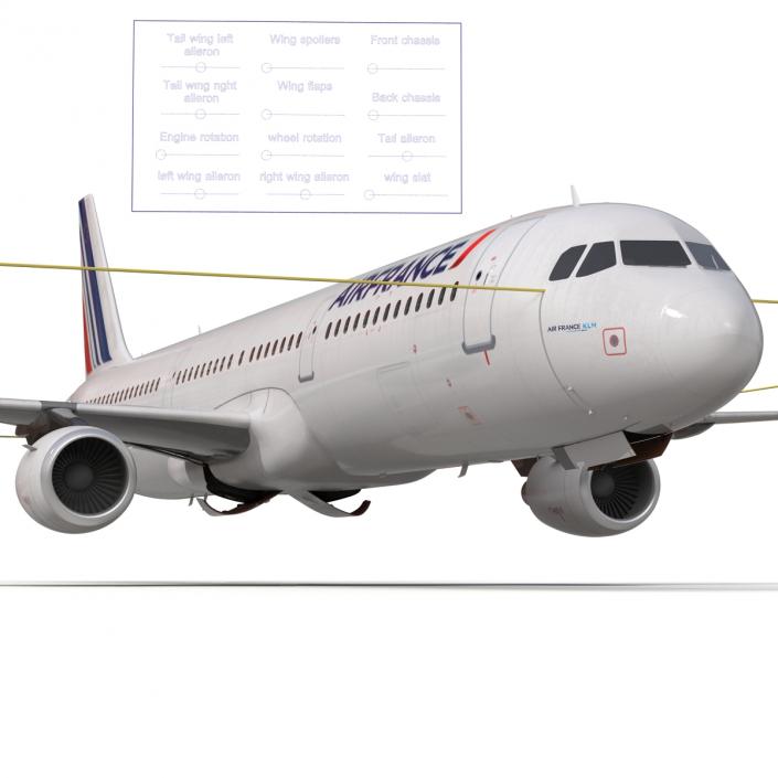 Airbus A321 Air France Rigged 3D model