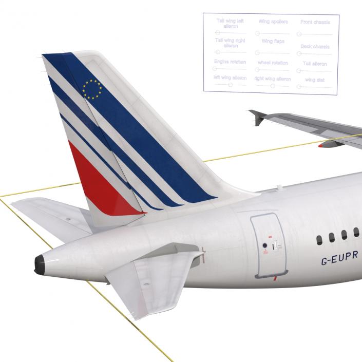 Airbus A321 Air France Rigged 3D model