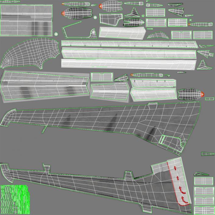 Airbus A321 Air France Rigged 3D model