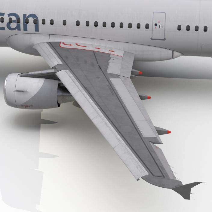 3D Airbus A321 American Airlines Rigged