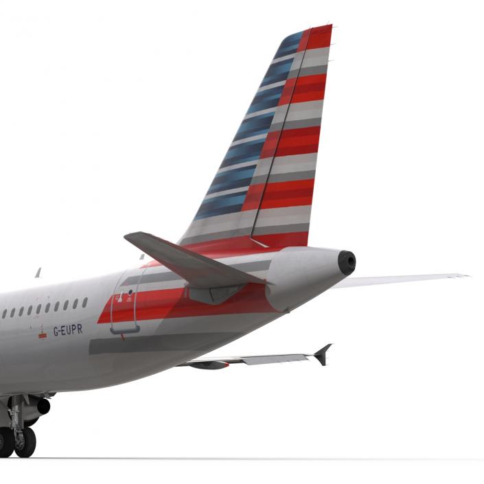 3D Airbus A321 American Airlines Rigged