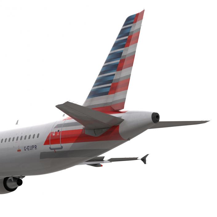 3D Airbus A321 American Airlines Rigged