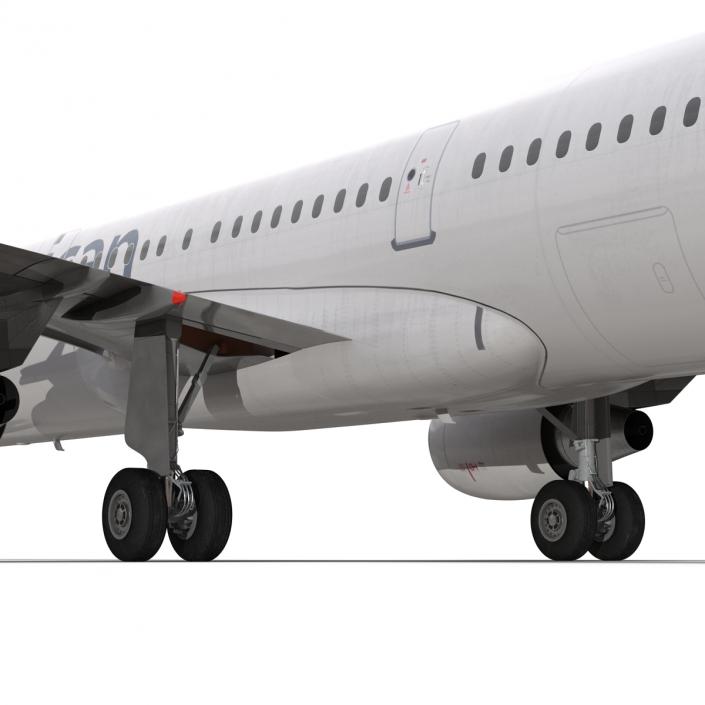 3D Airbus A321 American Airlines Rigged