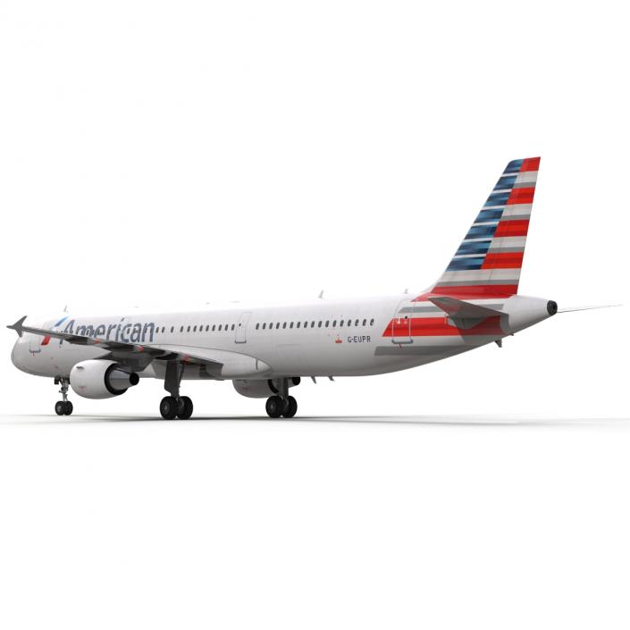 3D Airbus A321 American Airlines Rigged