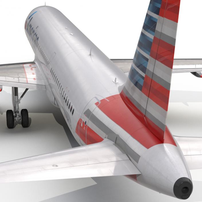 3D Airbus A321 American Airlines Rigged