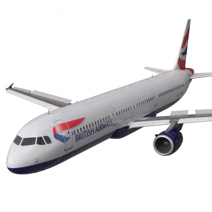 Airbus A321 British Airways Rigged 3D model