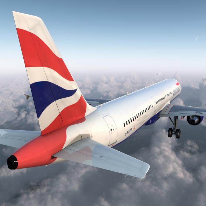 Airbus A321 British Airways Rigged 3D model