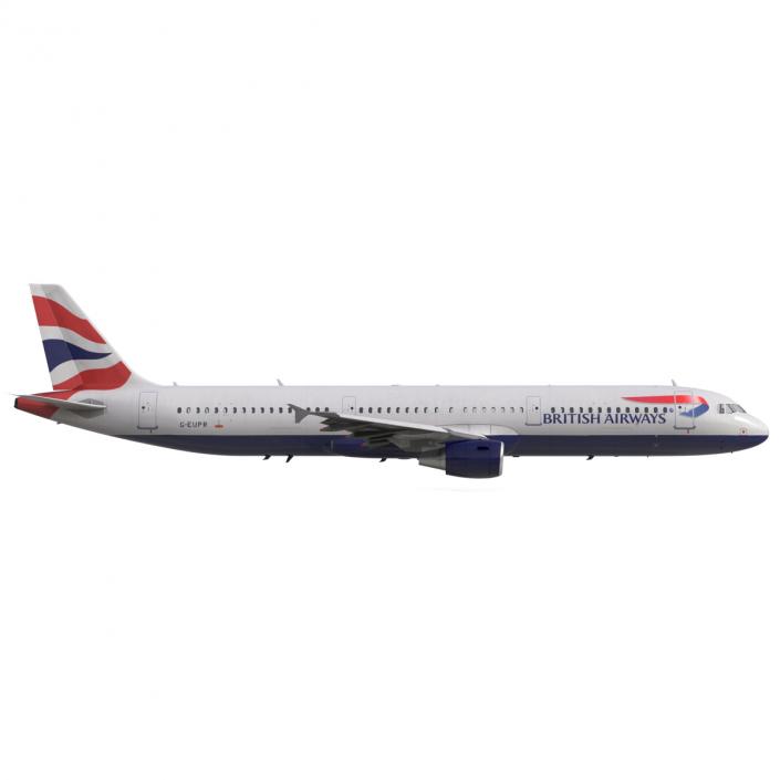 Airbus A321 British Airways Rigged 3D model