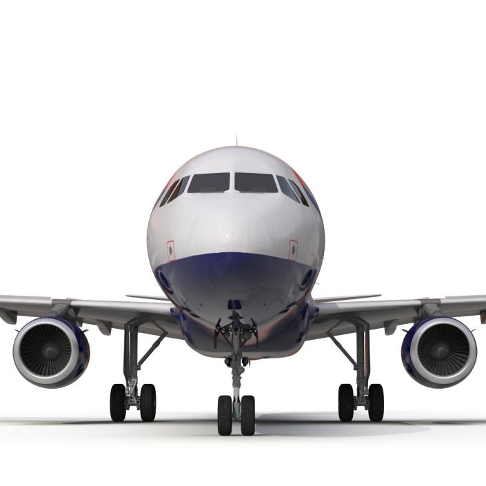 Airbus A321 British Airways Rigged 3D model