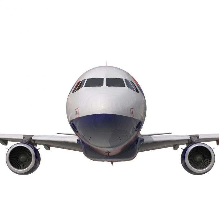 Airbus A321 British Airways Rigged 3D model