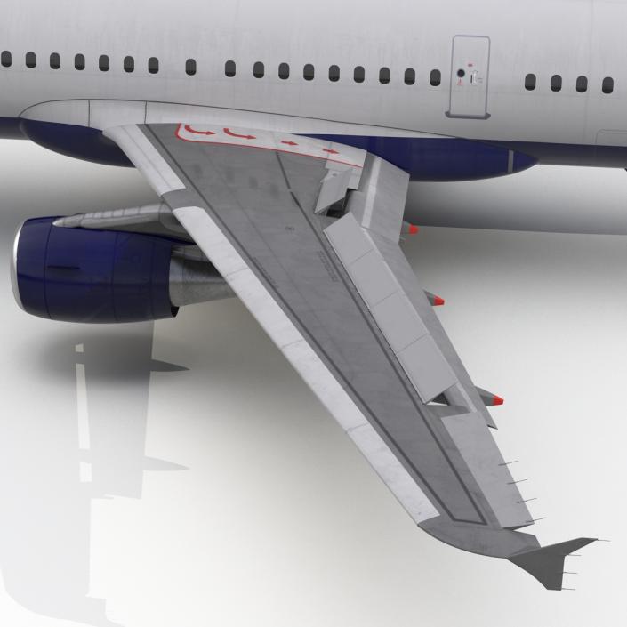 Airbus A321 British Airways Rigged 3D model